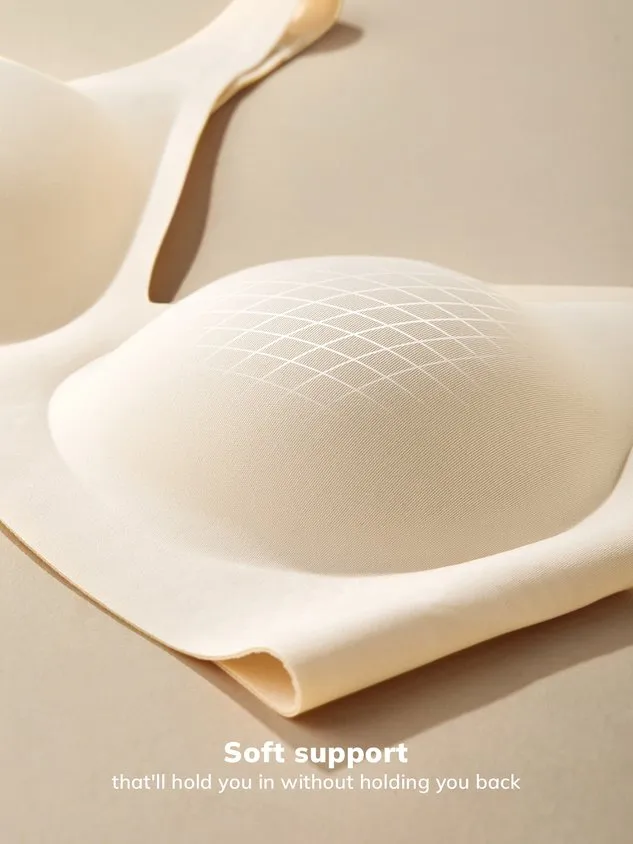 Breathable Comfortable Detachable Teardrop Molded Cup Seamless  Bra & Bralette