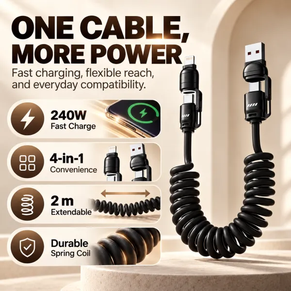 Spring charging cable
