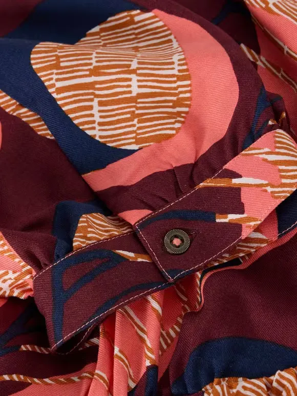 Midi Printed Dress In Teal Print