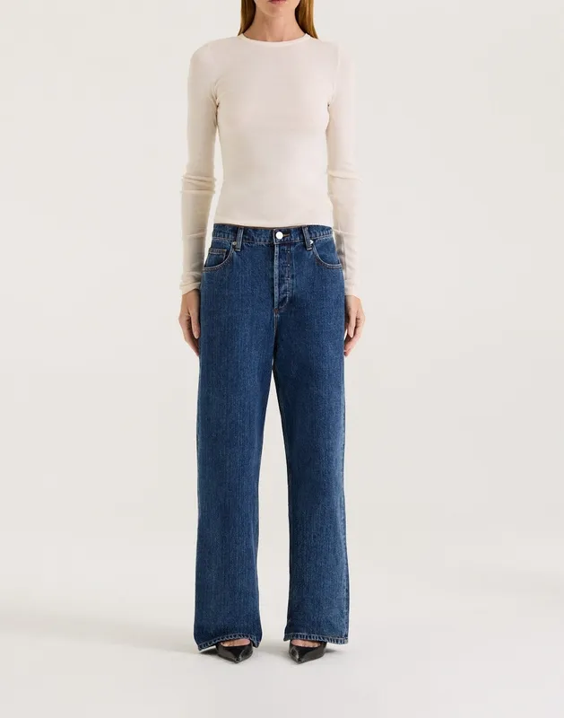 Indigo Relaxed Boyfriend Jeans