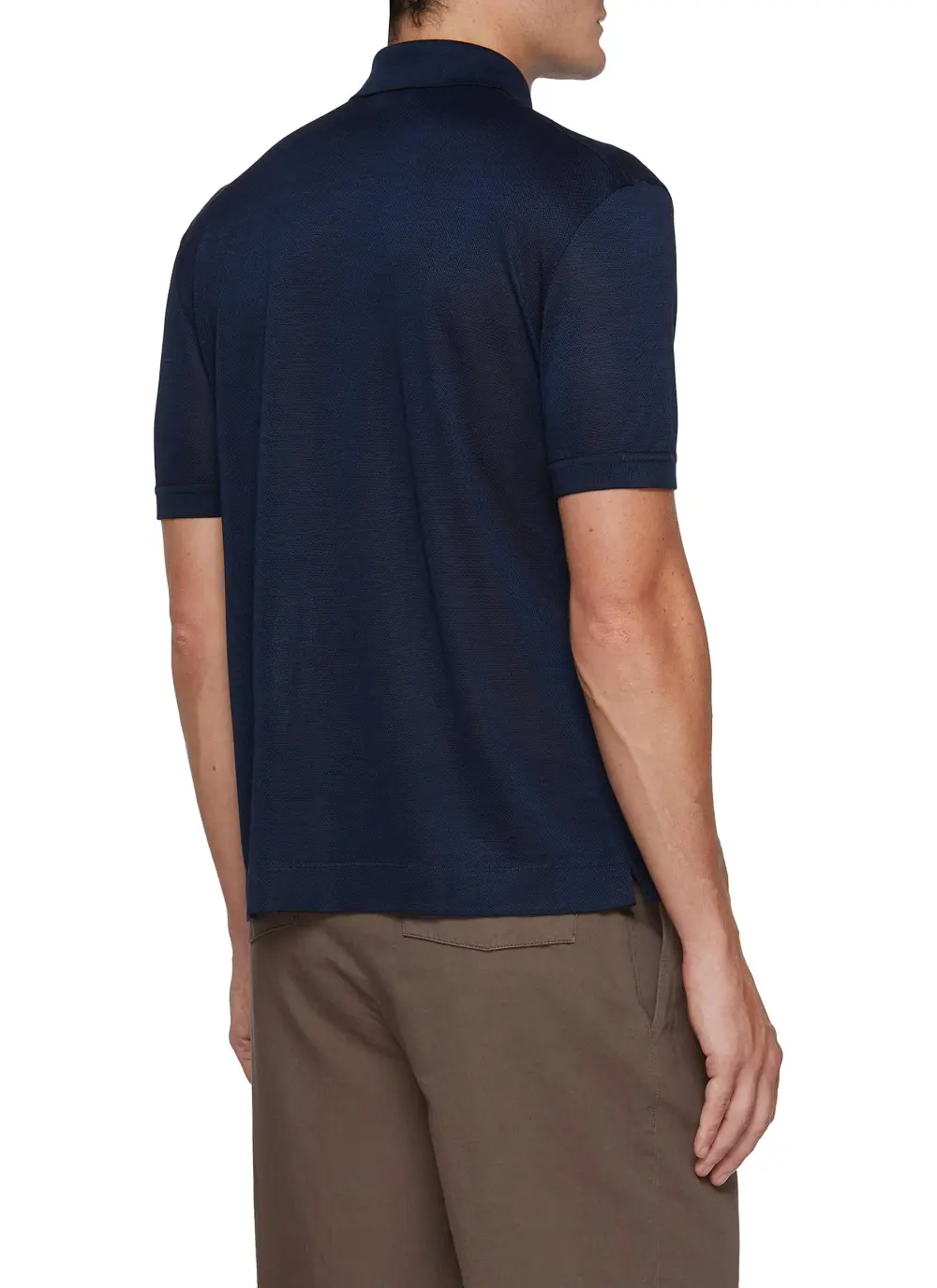 Simple Soft And Comfortable Silk Dark Blue Polo Shirt