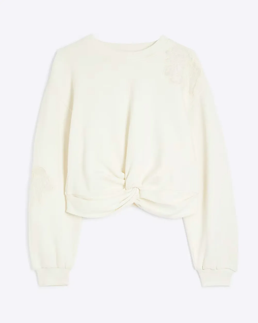 Women's Cotton Cream Floral Pattern Sweatshirts