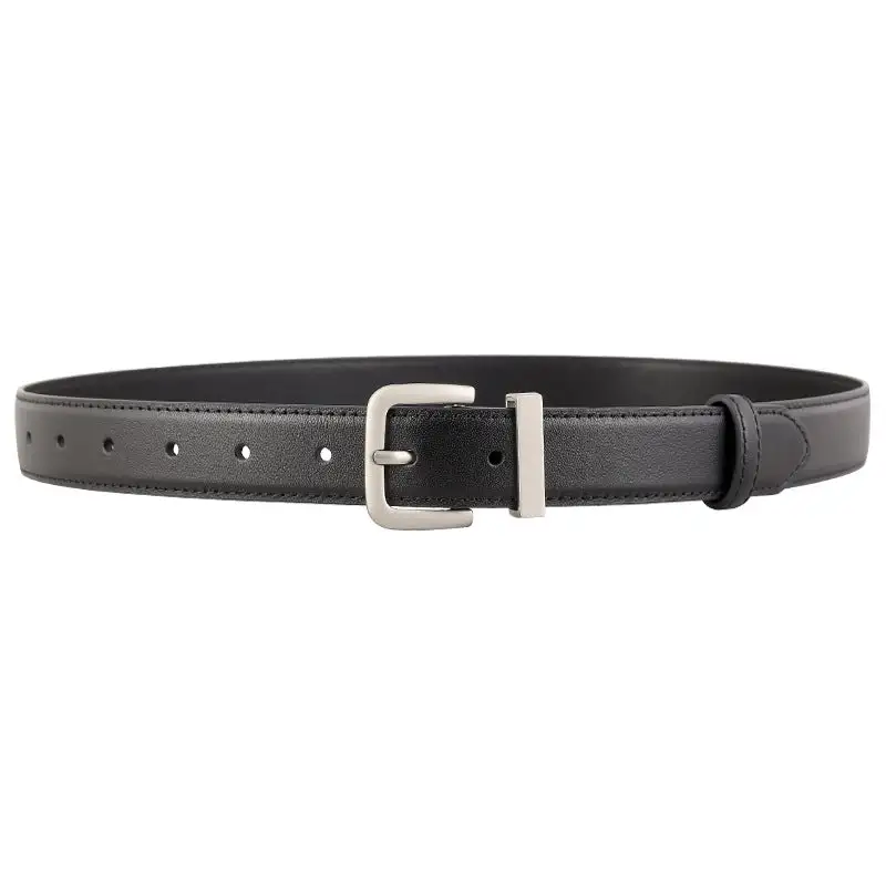 Layered Classic Leather Belt with Buckle