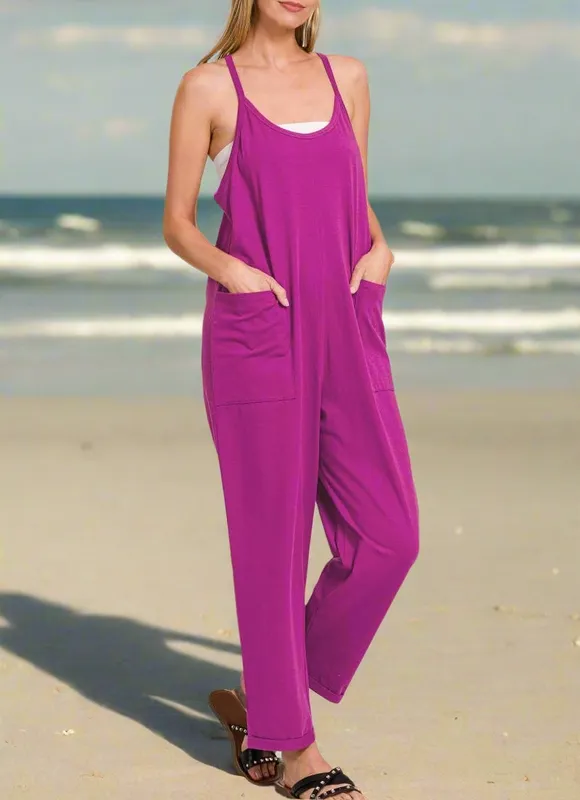 Plum Sleeveless Jumpsuit