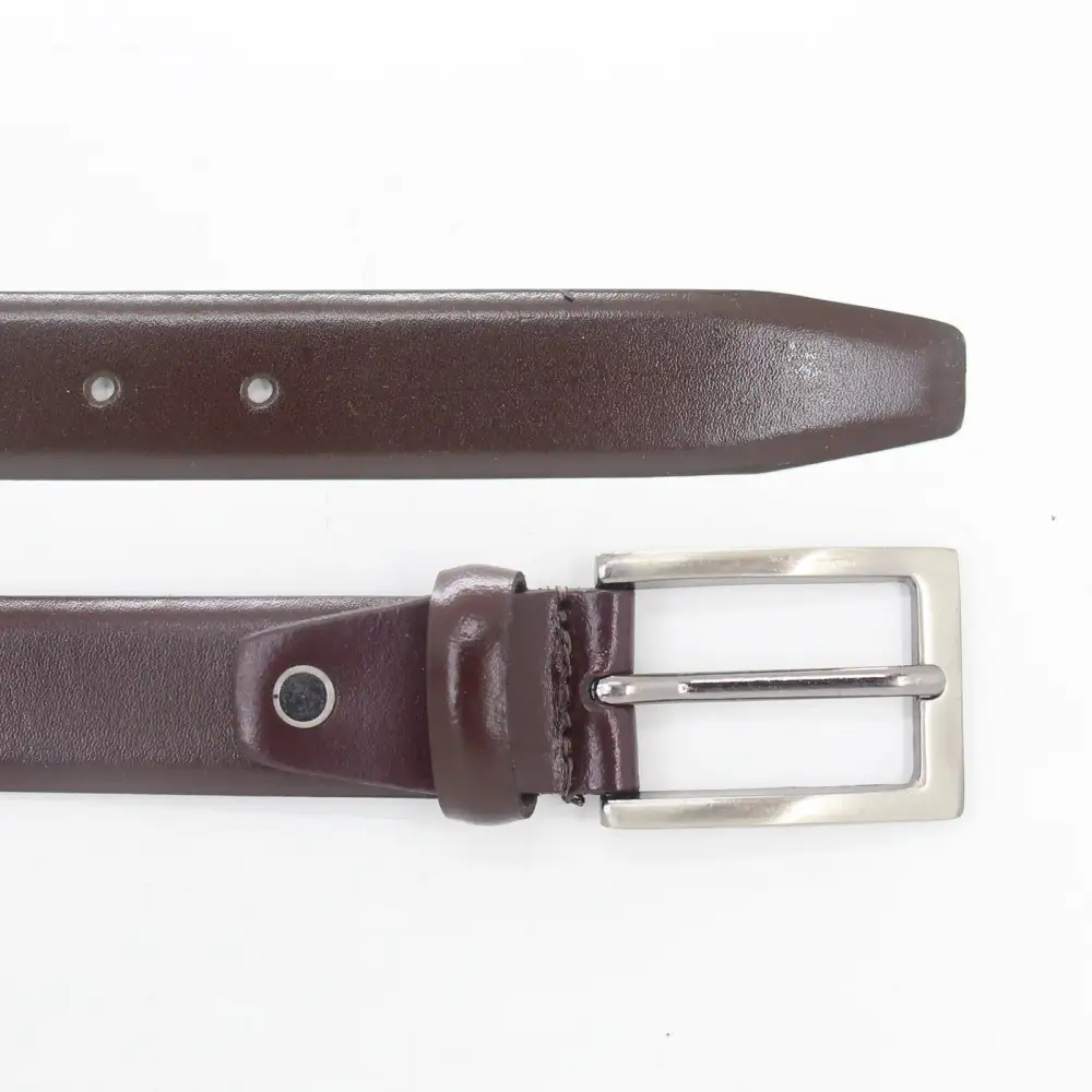 Refined Metal Buckle Leather Belt