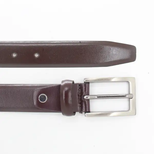 Refined Metal Buckle Leather Belt