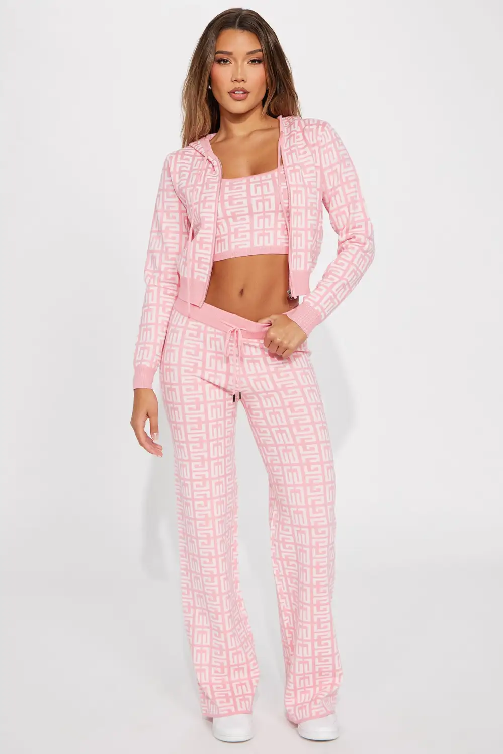 Got A Crush 3 Piece Pant Set - Pink/combo
