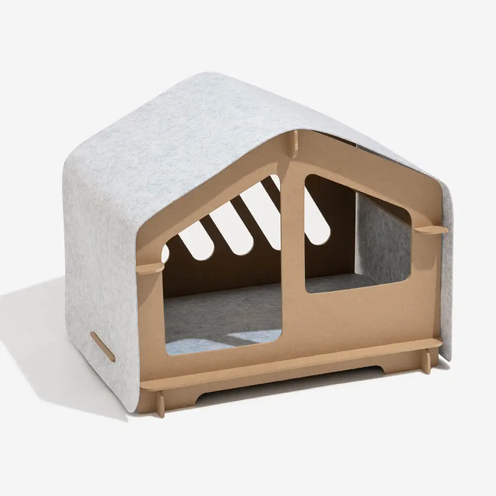 Extra Large Indoor Wooden Frame Semi-Enclosed Detachable Cat House