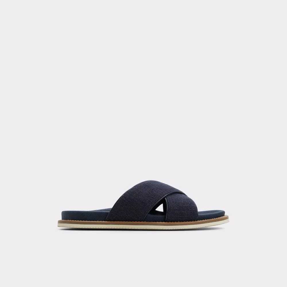 Navy  Cross-Woven Rubber Slippers