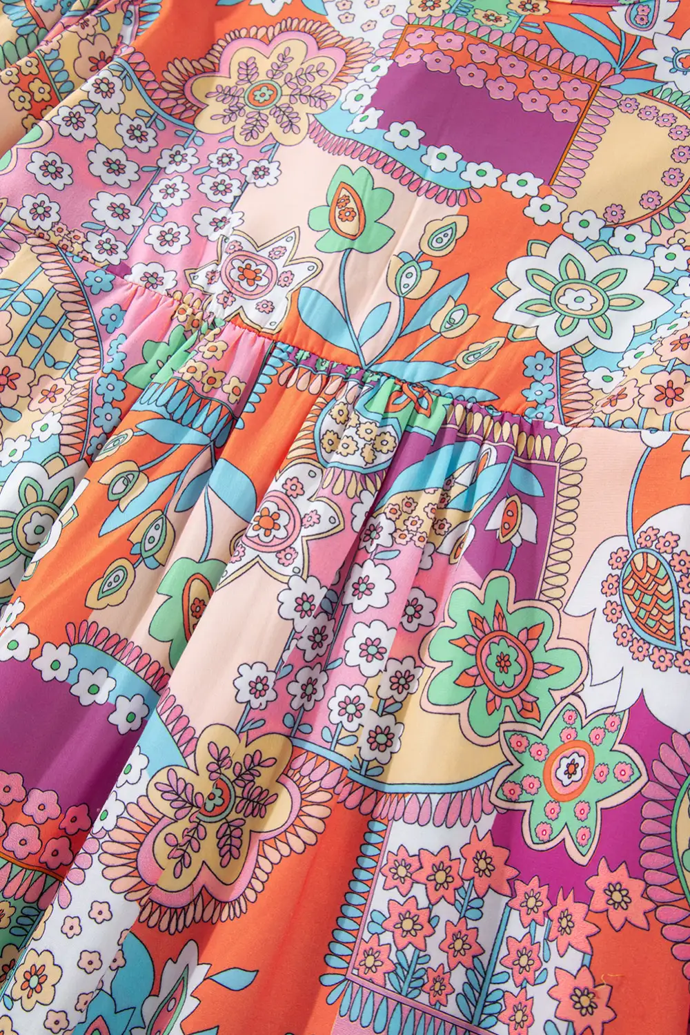 Floral Pleated Boho Blouse