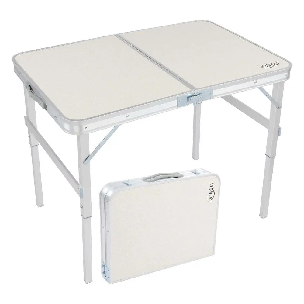 (Closing Store Sale) 3FT Portable Small Folding Camping Table Adjustable Height Aluminum Table