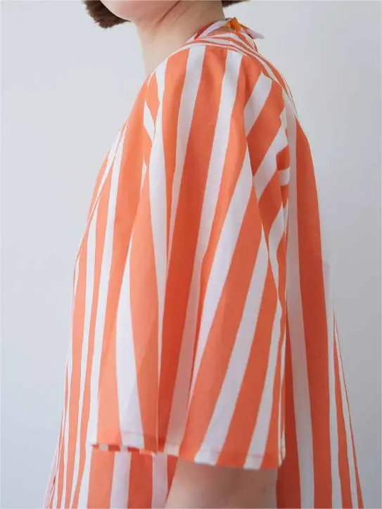 TANGERINE STRIPED BLOUSE