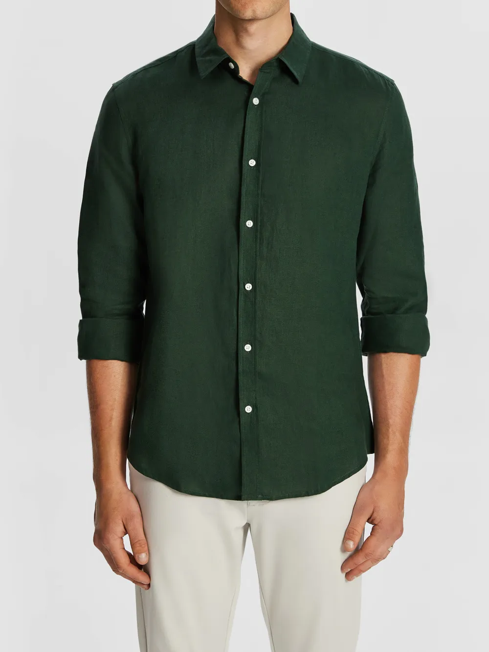 Forest Green Slim Fit Long Sleeve Shirt