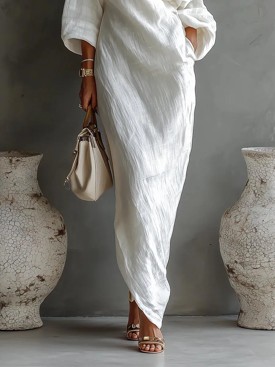 One Shoulder Drapedd Maxi Dress