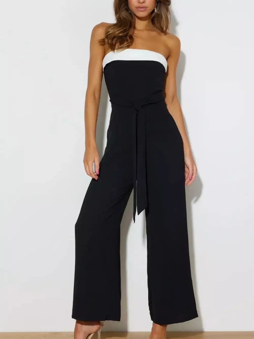 Everyday Wide Leg Contrast Jumpsuit