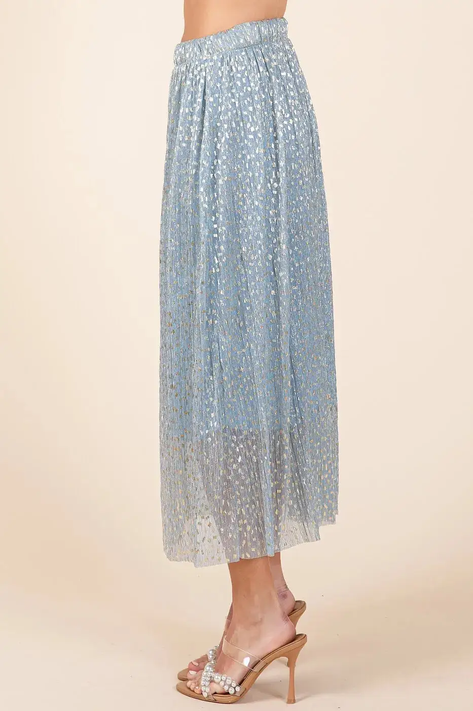 Mittoshop Metallic Midi Skirt