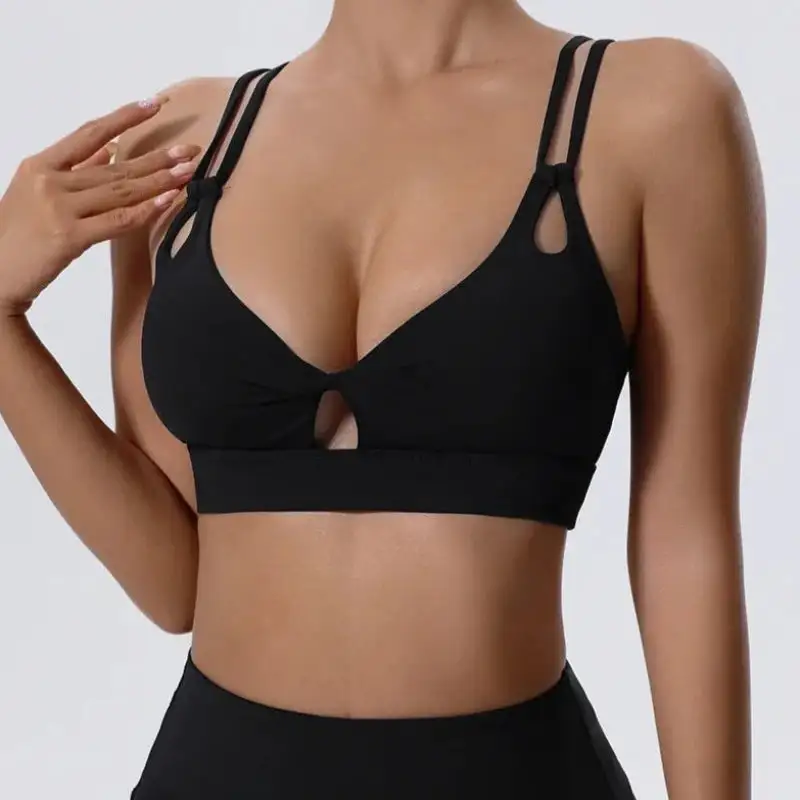 Convertible-Strap V-Neck Sports Bra