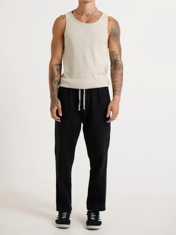 Simple And Comfortable Slim Black  Pant