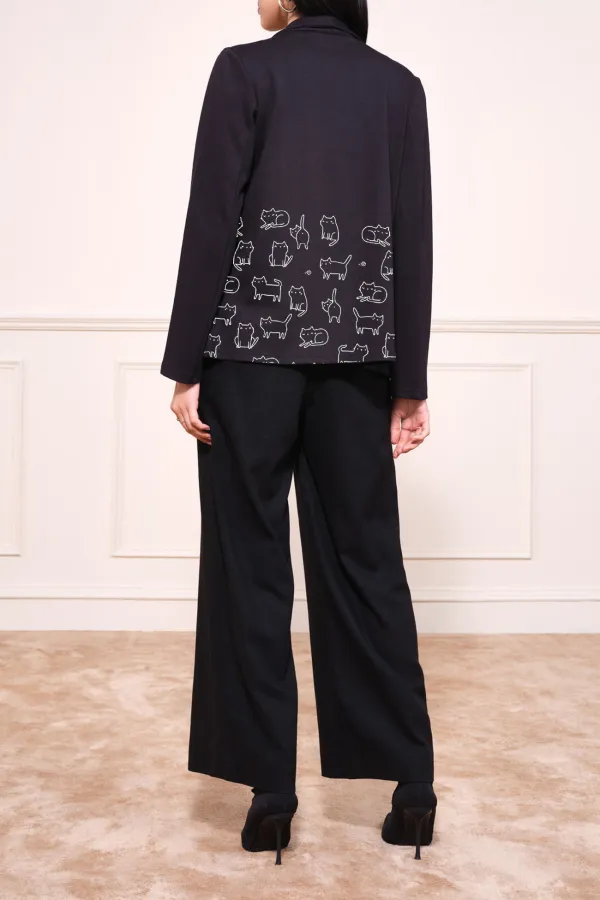 Black Long Sleeve Casual Style Jacket