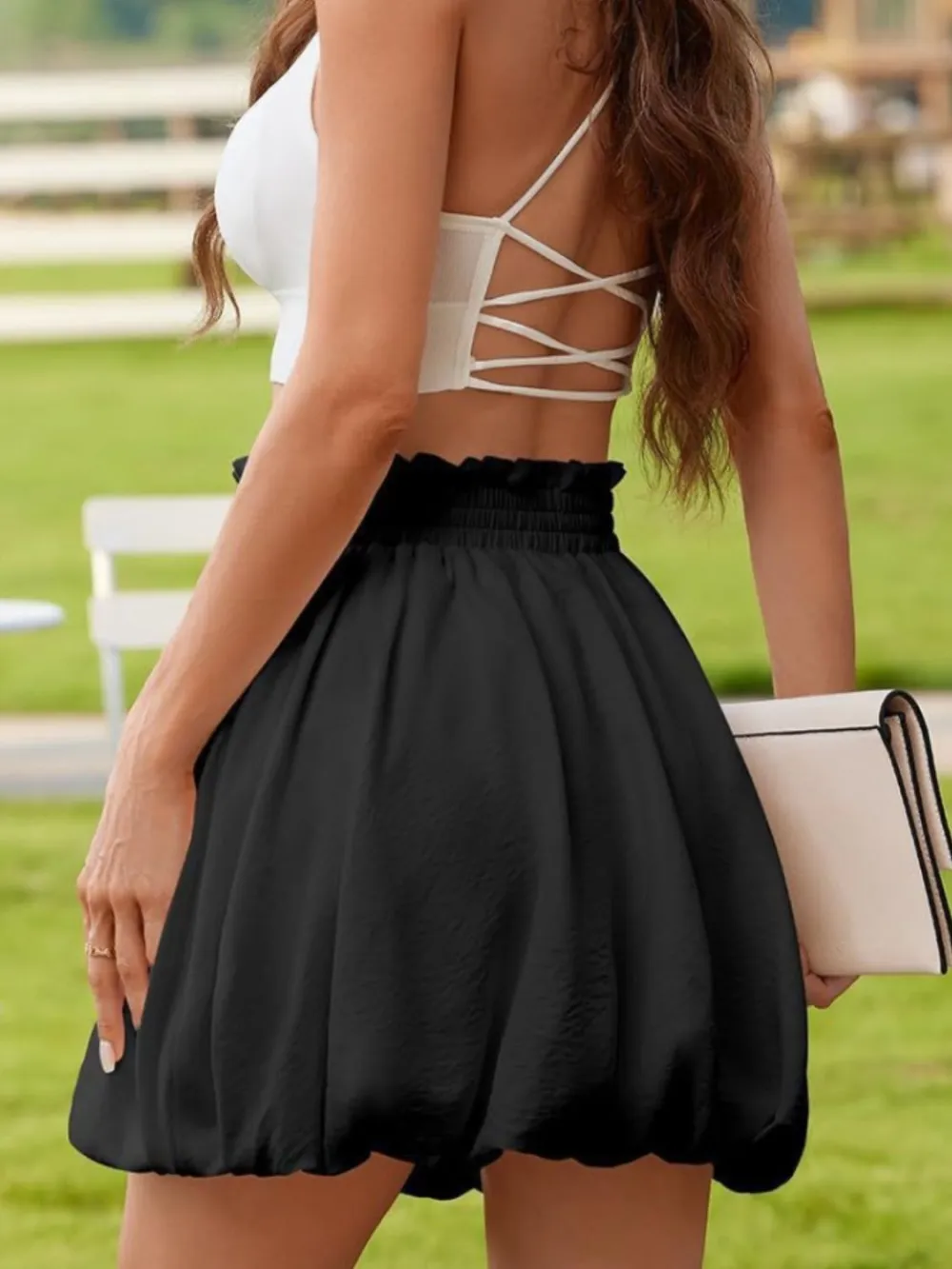 Frill Smocked Mini So Skirt