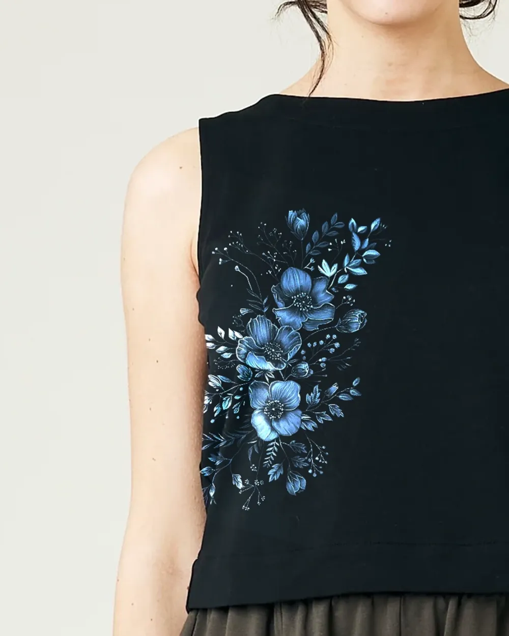BLACK JERSEY TOP