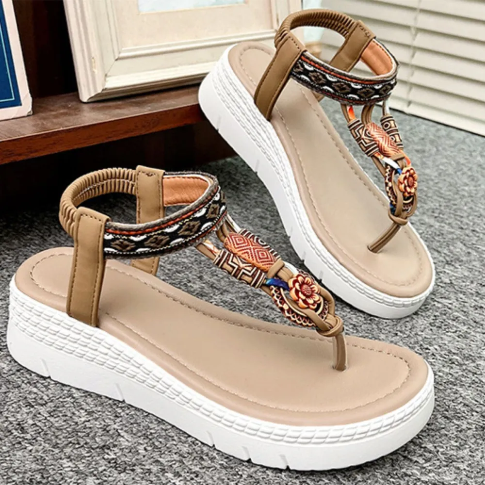 Classic Toe-Post Wedge Sandals