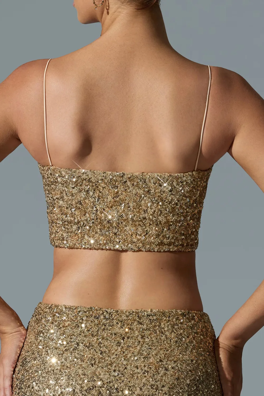 Versatile Square Neck Sequined Camisole