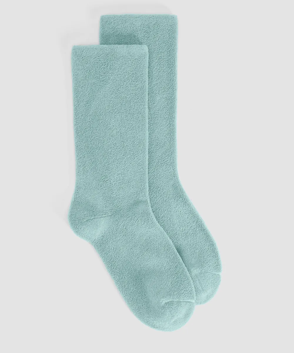 Plain Casual Style Cotton Crew Sock
