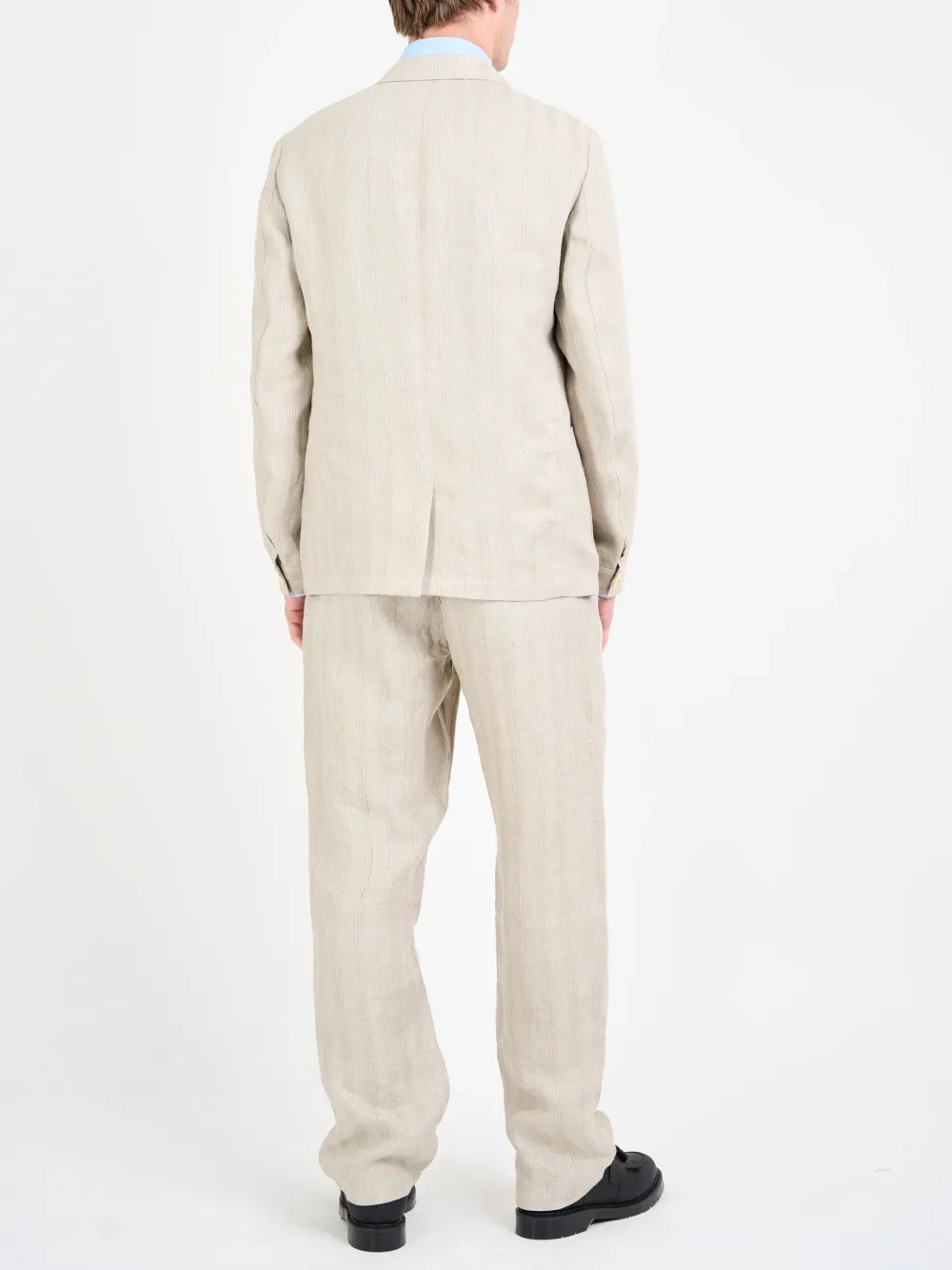 Sand Casual Style Lapel Linen Blazer