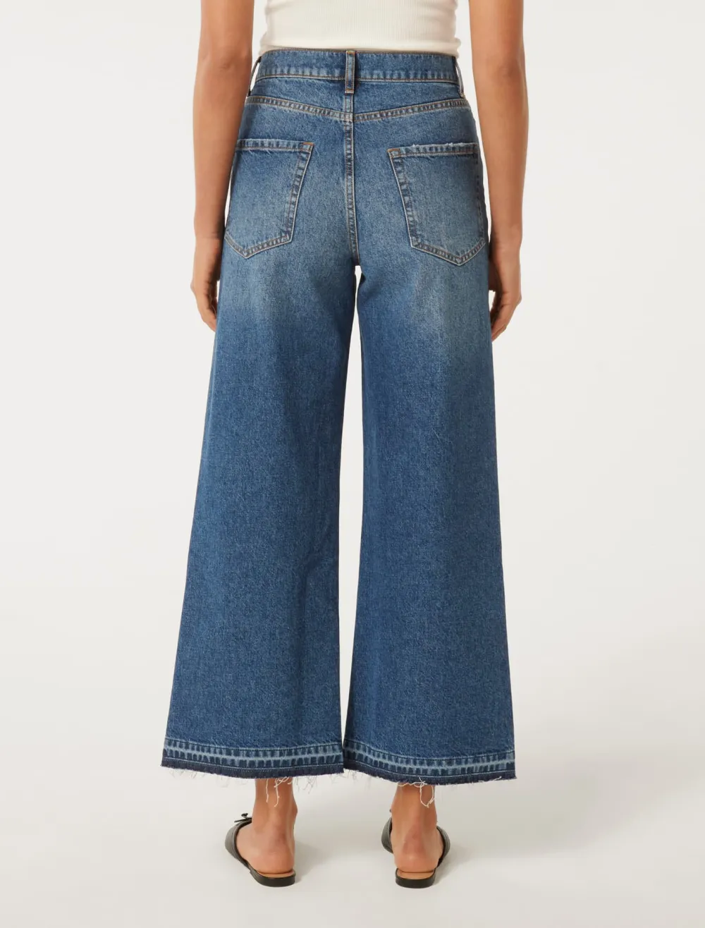 Wide-Leg Cropped Jeans