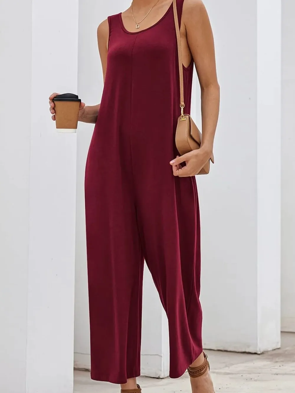 Streetwise Wide Leg Sleeveless Jumpsuit