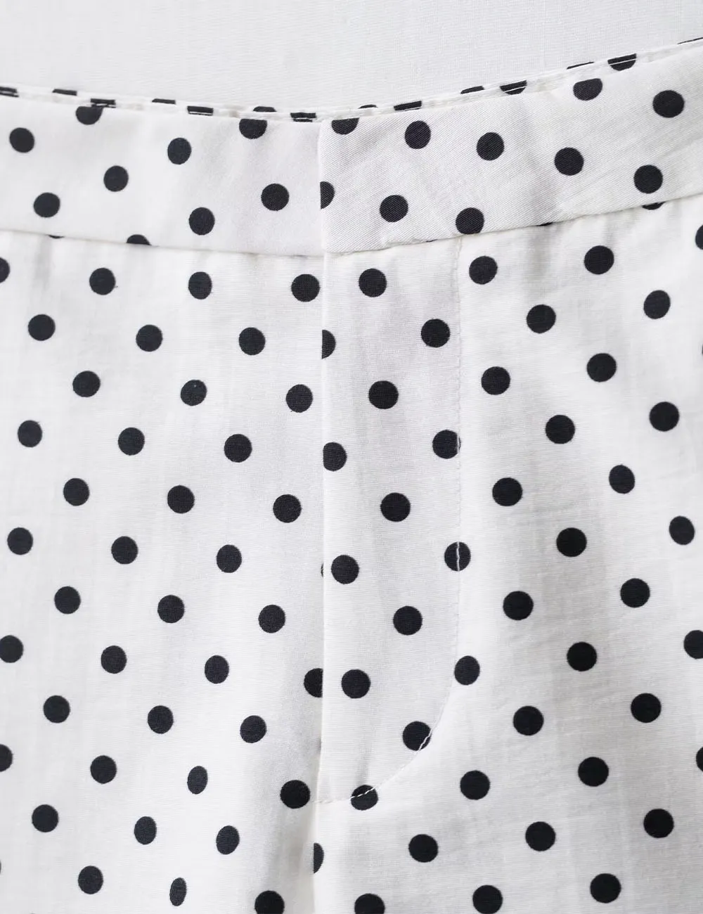 Polka Dot Color Block Wide Leg Shorts