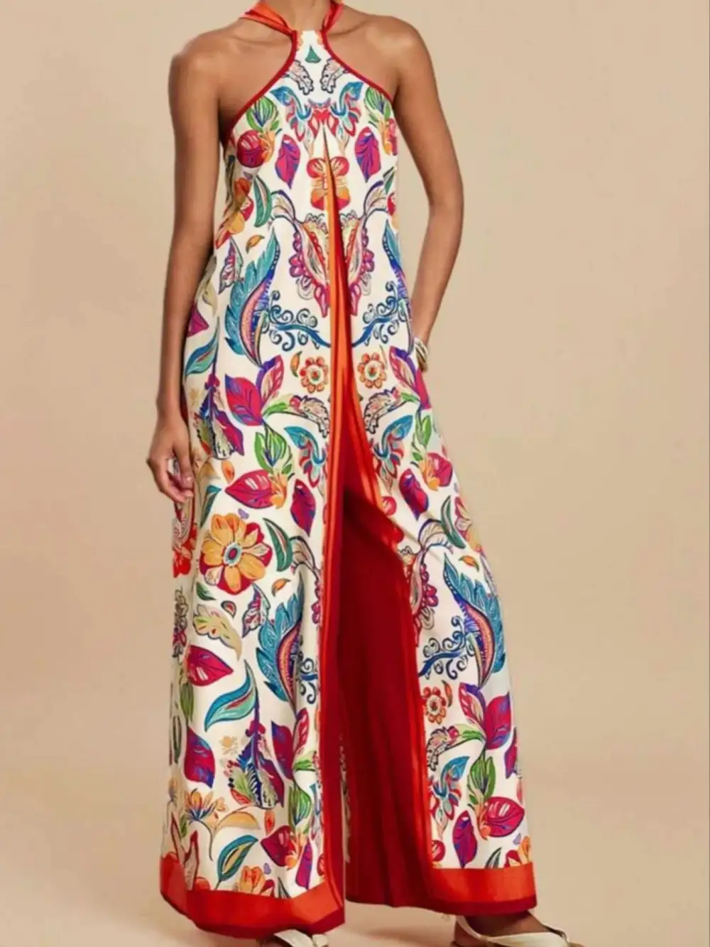 Polished Wide Leg Halter Jumpsuit