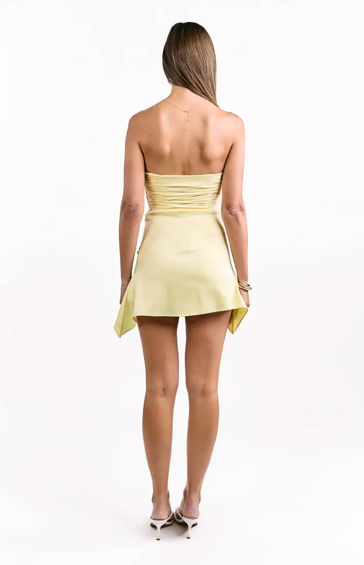 Strapless Satin Mini Dress
