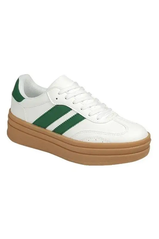 Topping Striped Platform Shoes
