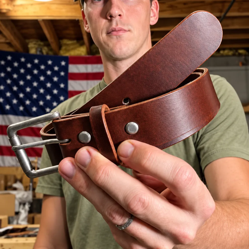 100% Handmade Full-Grain Buffalo Leather Belt – Built to Last