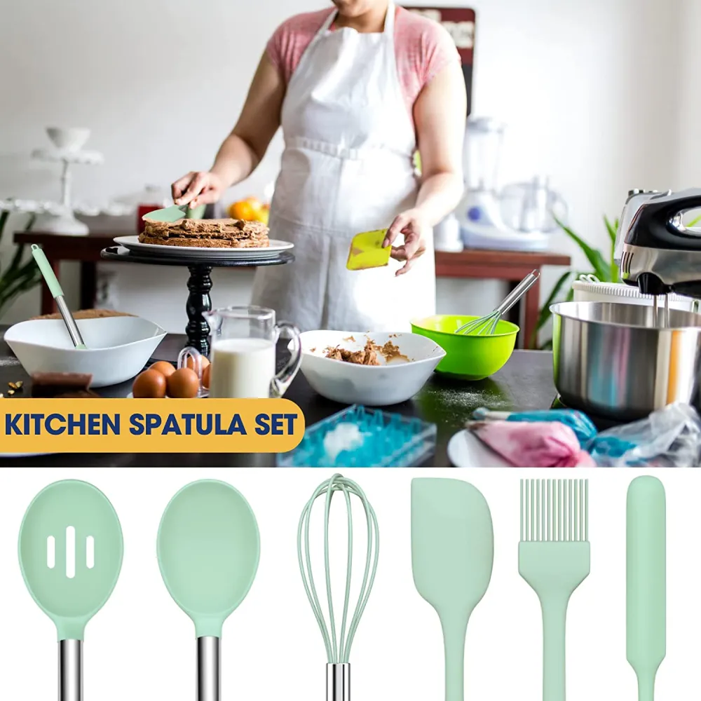 Silicone cooking utensils set