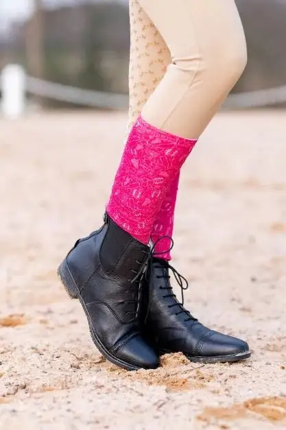 Lace-Up Leather Riding Boots
