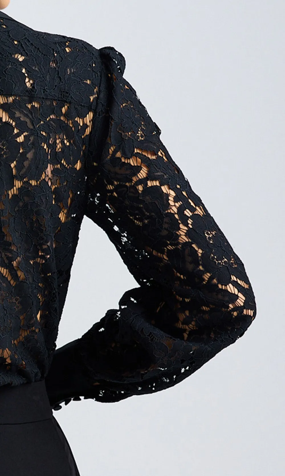 Black Casual Business Lace Shirt