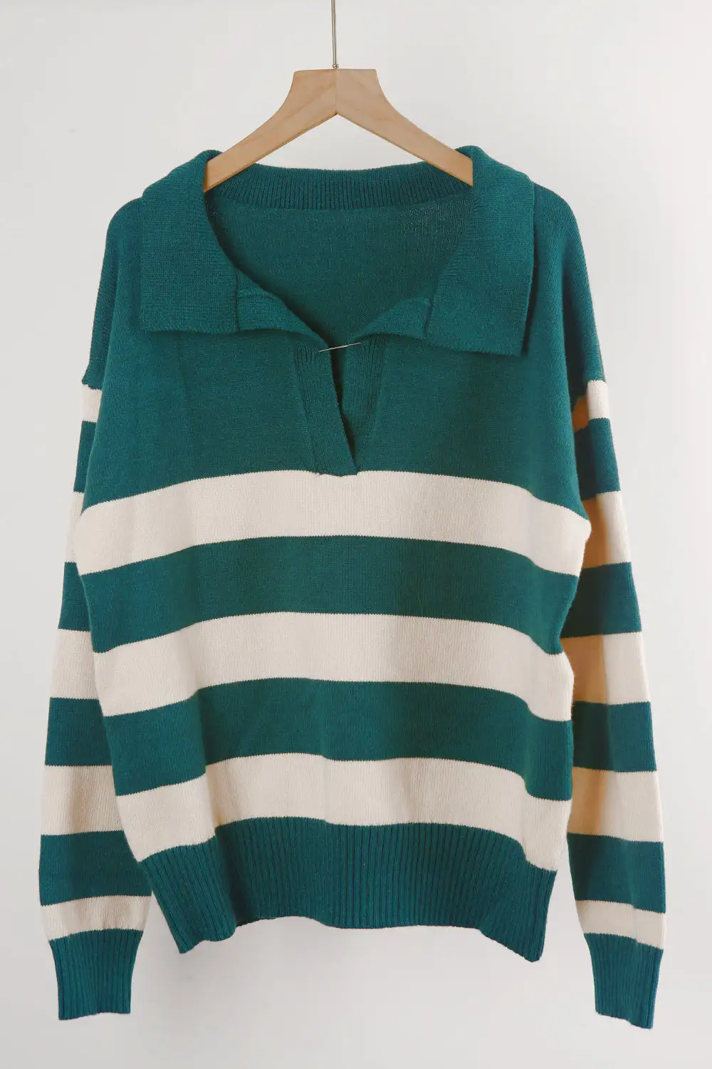 Women Striped Stitching Sweater