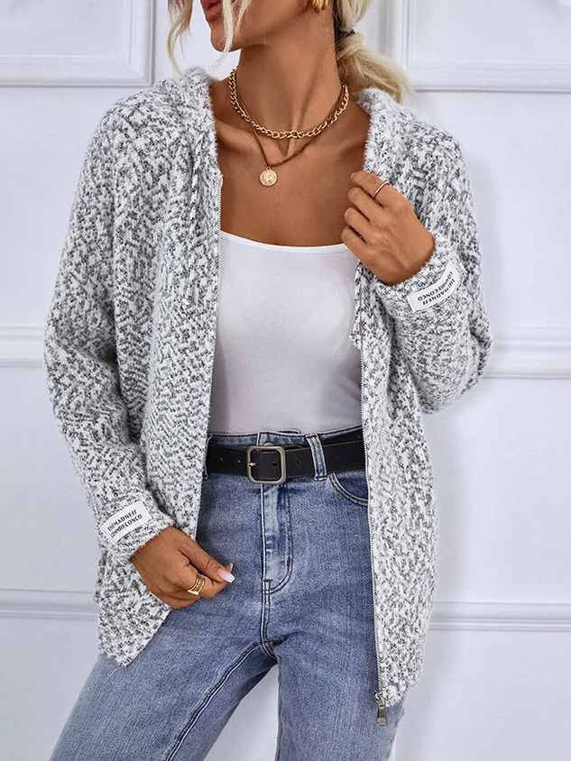 Knitted Hoodie Cardigan