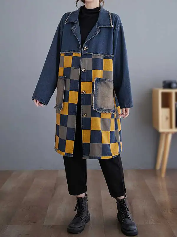 Denim Plaid Jacket