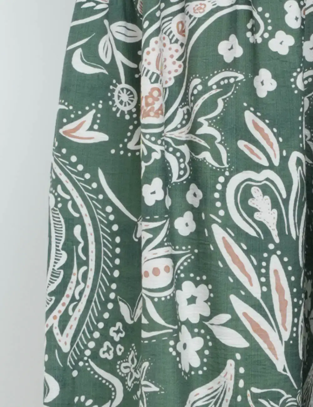 Paisley Drawstring Hem Lantern Leg Pants