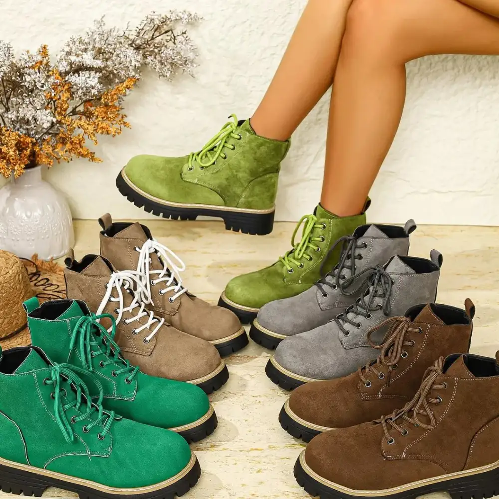 Round Toe Lace-Up Boots