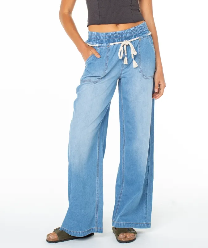 Clean Soft Denim Wide Leg Pants