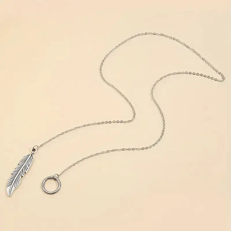 Boho Vintage Feather Pendant Necklace