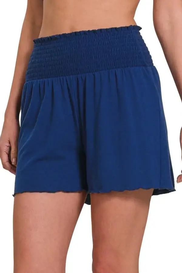 Everyday Elastic Waist Smocked Shorts