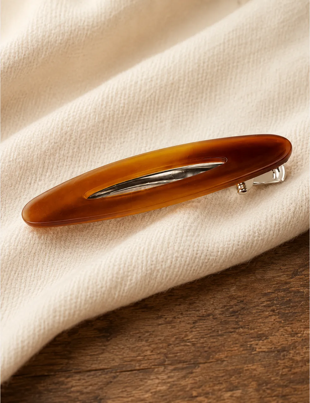 Elongated Slim Shape Marbled Hair Clip