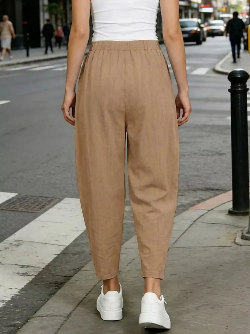 Casual Elastic Waist Harem Pants