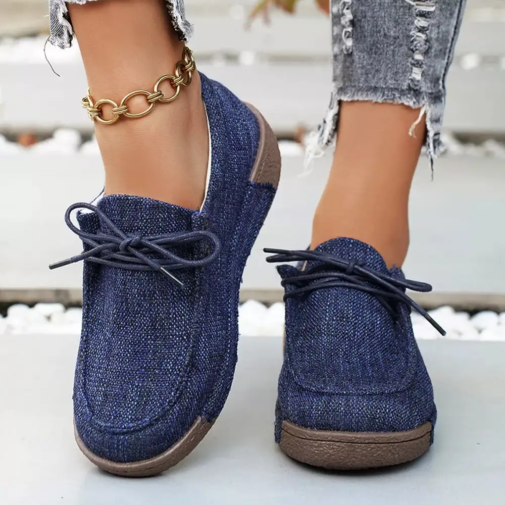 Round Toe Lace-Up Sneakers